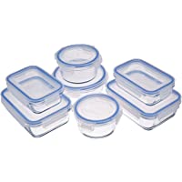 Los mejores  - AmazonBasics - Recipientes de cristal para alimentos- con cierre 14 piezas (7 envases + 7 tapas)- sin BPA
